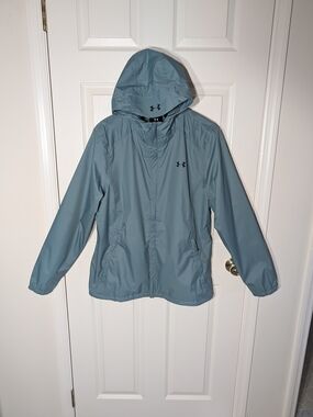UNDER ARMOUR Women's Hooded Rain Jacket - Steel Blue